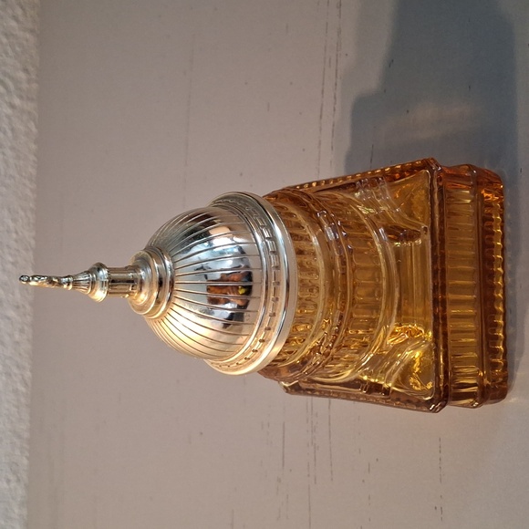 Amber Capitol Building Glass Avon Decanter - Picture 3 of 6